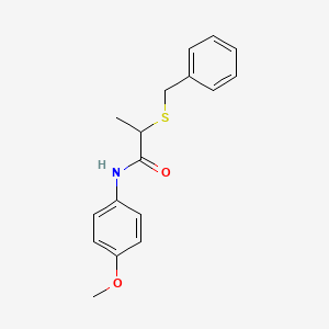 molecular formula C17H19NO2S B4958527 2-(benzylthio)-N-(4-methoxyphenyl)propanamide 