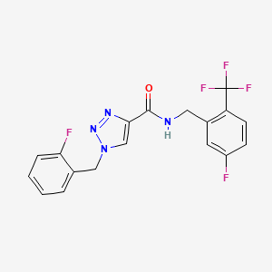 molecular formula C18H13F5N4O B4958529 1-(2-fluorobenzyl)-N-[5-fluoro-2-(trifluoromethyl)benzyl]-1H-1,2,3-triazole-4-carboxamide 