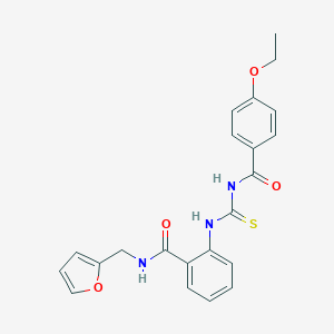 molecular formula C22H21N3O4S B495853 2-({[(4-ethoxybenzoyl)amino]carbothioyl}amino)-N-(2-furylmethyl)benzamide 