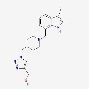 molecular formula C20H27N5O B4958542 [1-({1-[(2,3-dimethyl-1H-indol-7-yl)methyl]-4-piperidinyl}methyl)-1H-1,2,3-triazol-4-yl]methanol trifluoroacetate (salt) 