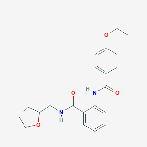 molecular formula C22H26N2O4 B495855 2-[(4-isopropoxybenzoyl)amino]-N-(tetrahydro-2-furanylmethyl)benzamide 