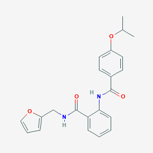 molecular formula C22H22N2O4 B495856 N-(2-furylmethyl)-2-[(4-isopropoxybenzoyl)amino]benzamide 