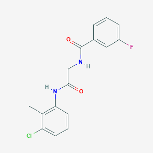 molecular formula C16H14ClFN2O2 B4958564 N-{2-[(3-chloro-2-methylphenyl)amino]-2-oxoethyl}-3-fluorobenzamide 