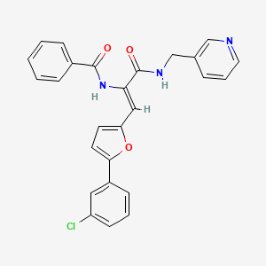 molecular formula C26H20ClN3O3 B4958567 N-(2-[5-(3-chlorophenyl)-2-furyl]-1-{[(3-pyridinylmethyl)amino]carbonyl}vinyl)benzamide 