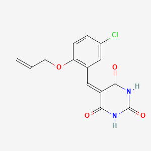 molecular formula C14H11ClN2O4 B4958598 5-[2-(allyloxy)-5-chlorobenzylidene]-2,4,6(1H,3H,5H)-pyrimidinetrione 