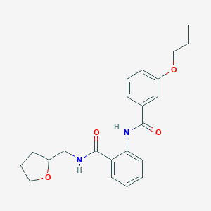 molecular formula C22H26N2O4 B495860 2-[(3-propoxybenzoyl)amino]-N-(tetrahydro-2-furanylmethyl)benzamide 