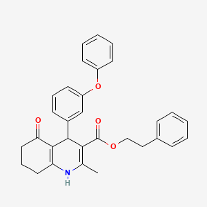 2-phenylethyl 2-methyl-5-oxo-4-(3-phenoxyphenyl)-1,4,5,6,7,8-hexahydro-3-quinolinecarboxylate