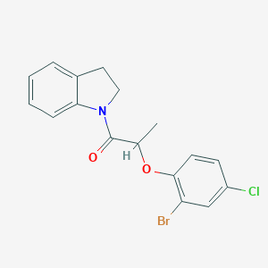 molecular formula C17H15BrClNO2 B495862 1-[2-(2-Bromo-4-chlorophenoxy)propanoyl]indoline 