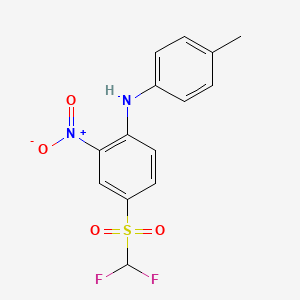 molecular formula C14H12F2N2O4S B4958621 4-[(difluoromethyl)sulfonyl]-N-(4-methylphenyl)-2-nitroaniline 