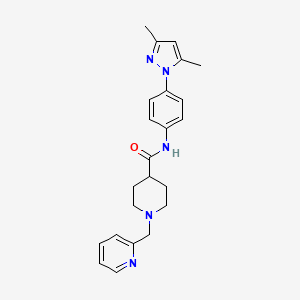 molecular formula C23H27N5O B4958630 N-[4-(3,5-dimethyl-1H-pyrazol-1-yl)phenyl]-1-(2-pyridinylmethyl)-4-piperidinecarboxamide 
