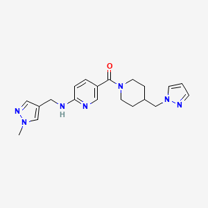 molecular formula C20H25N7O B4958651 N-[(1-methyl-1H-pyrazol-4-yl)methyl]-5-{[4-(1H-pyrazol-1-ylmethyl)-1-piperidinyl]carbonyl}-2-pyridinamine 
