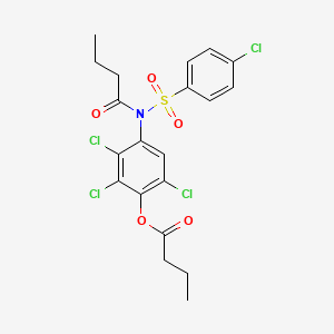 molecular formula C20H19Cl4NO5S B4958652 4-{butyryl[(4-chlorophenyl)sulfonyl]amino}-2,3,6-trichlorophenyl butyrate 