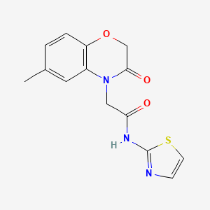 molecular formula C14H13N3O3S B4958667 2-(6-methyl-3-oxo-2,3-dihydro-4H-1,4-benzoxazin-4-yl)-N-1,3-thiazol-2-ylacetamide 