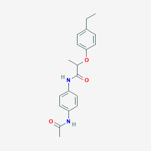 molecular formula C19H22N2O3 B495867 N-[4-(acetylamino)phenyl]-2-(4-ethylphenoxy)propanamide 