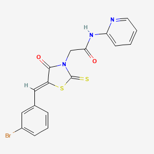 molecular formula C17H12BrN3O2S2 B4958671 2-[5-(3-bromobenzylidene)-4-oxo-2-thioxo-1,3-thiazolidin-3-yl]-N-2-pyridinylacetamide 