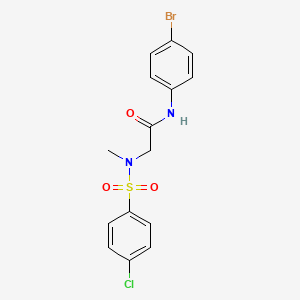 molecular formula C15H14BrClN2O3S B4958677 N~1~-(4-bromophenyl)-N~2~-[(4-chlorophenyl)sulfonyl]-N~2~-methylglycinamide 