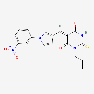 molecular formula C18H14N4O4S B4958705 1-allyl-5-{[1-(3-nitrophenyl)-1H-pyrrol-3-yl]methylene}-2-thioxodihydro-4,6(1H,5H)-pyrimidinedione 