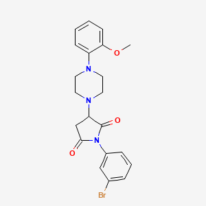 molecular formula C21H22BrN3O3 B4958709 1-(3-bromophenyl)-3-[4-(2-methoxyphenyl)-1-piperazinyl]-2,5-pyrrolidinedione 