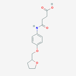 molecular formula C15H19NO5 B495871 4-Oxo-4-{[4-(tetrahydro-2-furanylmethoxy)phenyl]amino}butanoic acid 