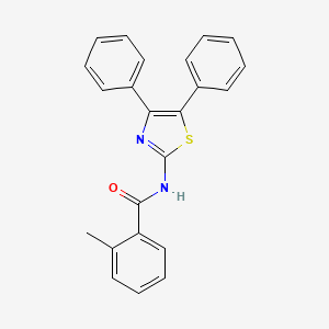 molecular formula C23H18N2OS B4958718 N-(4,5-diphenyl-1,3-thiazol-2-yl)-2-methylbenzamide 