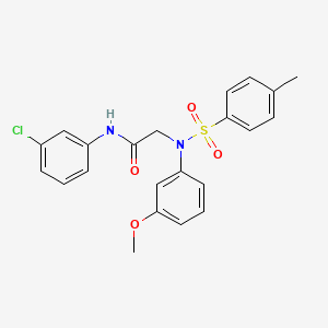 molecular formula C22H21ClN2O4S B4958761 N~1~-(3-chlorophenyl)-N~2~-(3-methoxyphenyl)-N~2~-[(4-methylphenyl)sulfonyl]glycinamide 