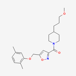 molecular formula C22H30N2O4 B4958768 1-({5-[(2,5-dimethylphenoxy)methyl]-3-isoxazolyl}carbonyl)-4-(3-methoxypropyl)piperidine 