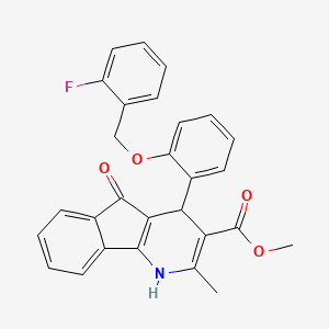 molecular formula C28H22FNO4 B4958787 4-{2-[(2-氟代苯甲基)氧基]苯基}-2-甲基-5-氧代-4,5-二氢-1H-茚并[1,2-b]吡啶-3-羧酸甲酯 