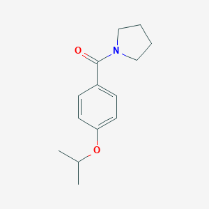 molecular formula C14H19NO2 B495881 Isopropyl 4-(1-pyrrolidinylcarbonyl)phenyl ether 