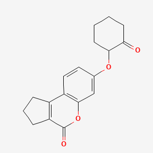 molecular formula C18H18O4 B4958812 7-[(2-oxocyclohexyl)oxy]-2,3-dihydrocyclopenta[c]chromen-4(1H)-one 