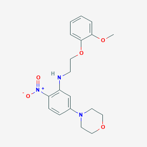 molecular formula C19H23N3O5 B4958832 N-[2-(2-methoxyphenoxy)ethyl]-5-(4-morpholinyl)-2-nitroaniline 