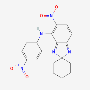 molecular formula C18H17N5O4 B4958838 5-nitro-N-(4-nitrophenyl)spiro[benzimidazole-2,1'-cyclohexan]-4-amine 