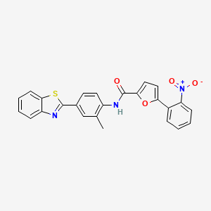 molecular formula C25H17N3O4S B4958886 N-[4-(1,3-benzothiazol-2-yl)-2-methylphenyl]-5-(2-nitrophenyl)-2-furamide 