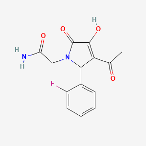 molecular formula C14H13FN2O4 B4958895 2-[3-acetyl-2-(2-fluorophenyl)-4-hydroxy-5-oxo-2,5-dihydro-1H-pyrrol-1-yl]acetamide 