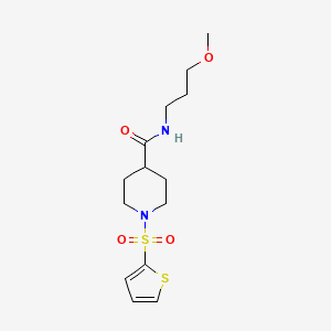 molecular formula C14H22N2O4S2 B4958907 N-(3-methoxypropyl)-1-(2-thienylsulfonyl)-4-piperidinecarboxamide 