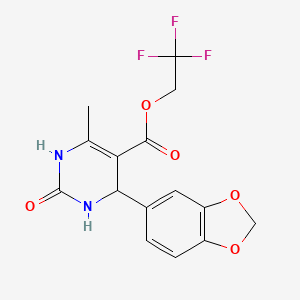 molecular formula C15H13F3N2O5 B4958918 2,2,2-trifluoroethyl 4-(1,3-benzodioxol-5-yl)-6-methyl-2-oxo-1,2,3,4-tetrahydro-5-pyrimidinecarboxylate 