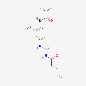 molecular formula C17H25N3O3S B4958934 N-({[4-(isobutyrylamino)-3-methoxyphenyl]amino}carbonothioyl)pentanamide 