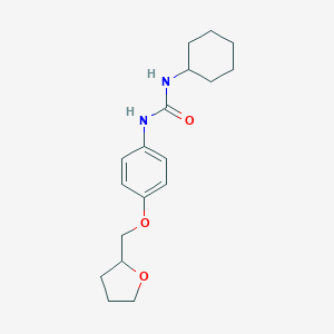 molecular formula C18H26N2O3 B495894 N-cyclohexyl-N'-[4-(tetrahydro-2-furanylmethoxy)phenyl]urea 