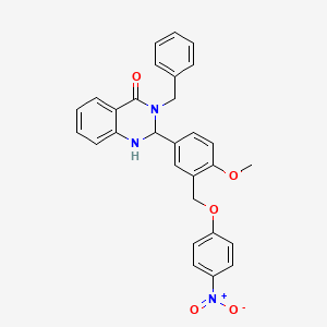 molecular formula C29H25N3O5 B4958958 3-benzyl-2-{4-methoxy-3-[(4-nitrophenoxy)methyl]phenyl}-2,3-dihydro-4(1H)-quinazolinone 