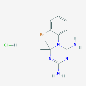 molecular formula C11H15BrClN5 B4958962 1-(2-bromophenyl)-6,6-dimethyl-1,6-dihydro-1,3,5-triazine-2,4-diamine hydrochloride 