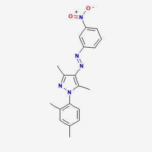 molecular formula C19H19N5O2 B4959002 1-(2,4-dimethylphenyl)-3,5-dimethyl-4-[(E)-(3-nitrophenyl)diazenyl]-1H-pyrazole 