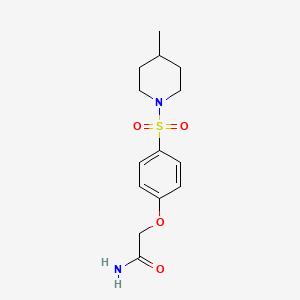 molecular formula C14H20N2O4S B4959015 2-{4-[(4-methyl-1-piperidinyl)sulfonyl]phenoxy}acetamide 