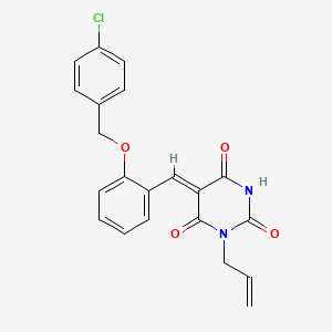 molecular formula C21H17ClN2O4 B4959018 1-allyl-5-{2-[(4-chlorobenzyl)oxy]benzylidene}-2,4,6(1H,3H,5H)-pyrimidinetrione 