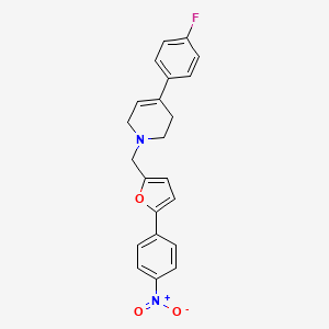 molecular formula C22H19FN2O3 B4959043 4-(4-fluorophenyl)-1-{[5-(4-nitrophenyl)-2-furyl]methyl}-1,2,3,6-tetrahydropyridine 