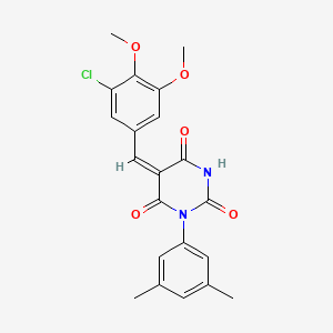 molecular formula C21H19ClN2O5 B4959053 5-(3-chloro-4,5-dimethoxybenzylidene)-1-(3,5-dimethylphenyl)-2,4,6(1H,3H,5H)-pyrimidinetrione 