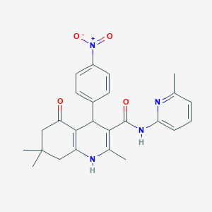 molecular formula C25H26N4O4 B4959055 2,7,7-trimethyl-N-(6-methyl-2-pyridinyl)-4-(4-nitrophenyl)-5-oxo-1,4,5,6,7,8-hexahydro-3-quinolinecarboxamide CAS No. 361194-50-5