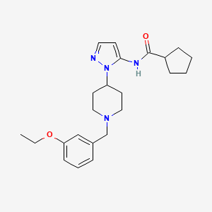 molecular formula C23H32N4O2 B4959066 N-{1-[1-(3-ethoxybenzyl)-4-piperidinyl]-1H-pyrazol-5-yl}cyclopentanecarboxamide 