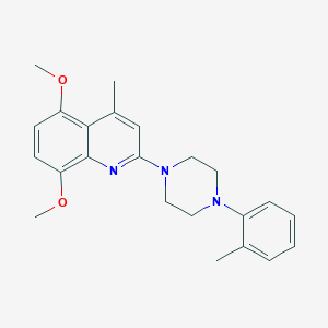 molecular formula C23H27N3O2 B4959111 5,8-dimethoxy-4-methyl-2-[4-(2-methylphenyl)-1-piperazinyl]quinoline 