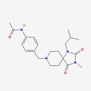 molecular formula C21H30N4O3 B4959112 N-{4-[(1-isobutyl-3-methyl-2,4-dioxo-1,3,8-triazaspiro[4.5]dec-8-yl)methyl]phenyl}acetamide 