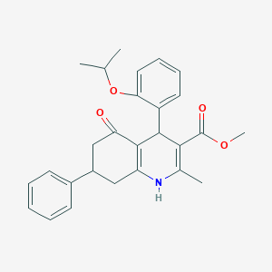 molecular formula C27H29NO4 B4959124 methyl 4-(2-isopropoxyphenyl)-2-methyl-5-oxo-7-phenyl-1,4,5,6,7,8-hexahydro-3-quinolinecarboxylate 
