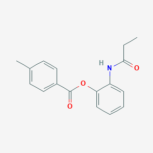 molecular formula C17H17NO3 B495914 2-(Propanoylamino)phenyl 4-methylbenzoate 